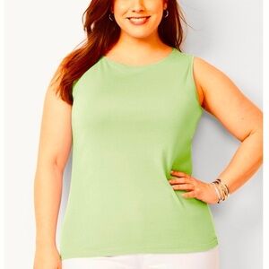 LIZ CLAIBORNE Bateau-Neck Tank, lime green